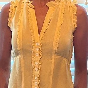 Banana Republic Yellow Silk Sleeveless Blouse Size XS
